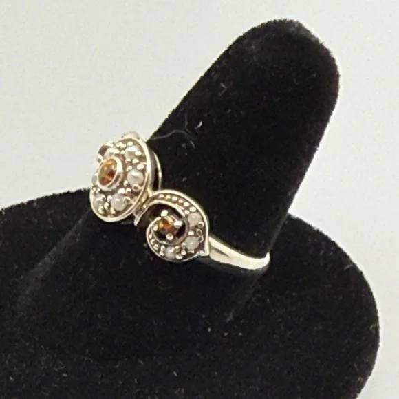 Opals and Peales 925 Silver and Red Gemstone Ring